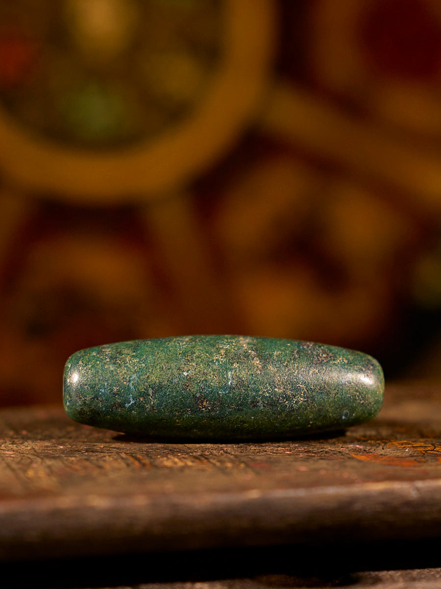 Tibetan Auspicious Dragon Union Two-Eyed Agate Dzi Bead