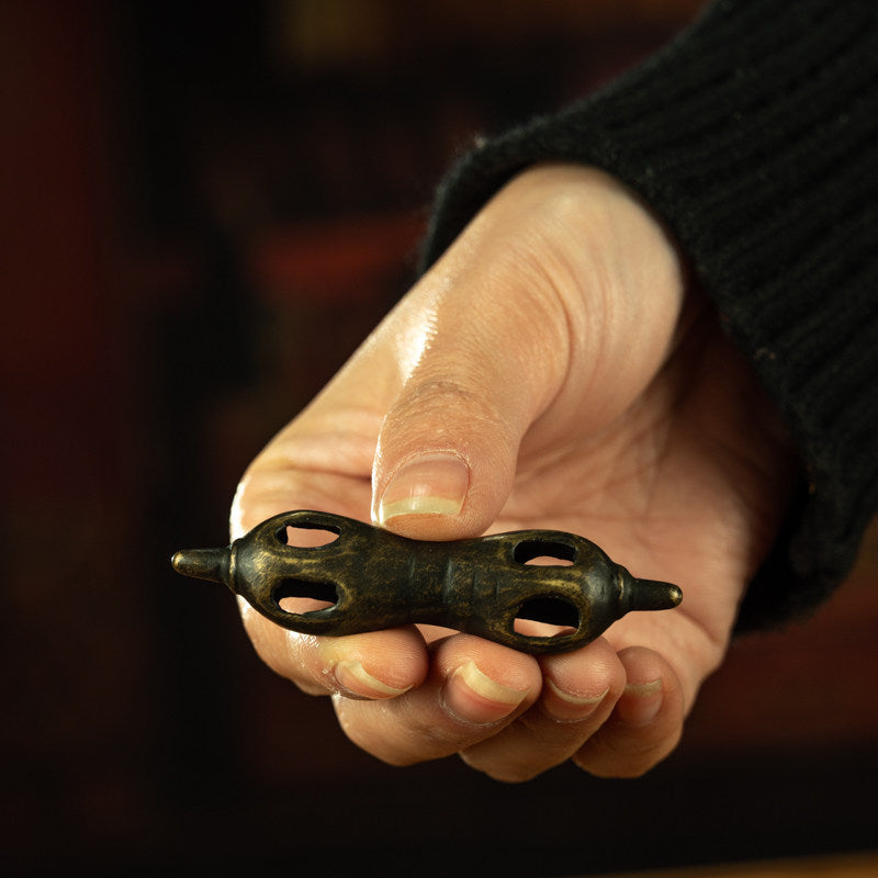 Yuan Dynasty Tibetan Sky Iron Four-Prong Vajra Thogchag – Extremely Rare Personal Ritual Scepter