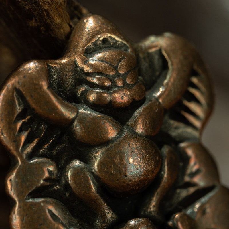 Ming Dynasty Tibetan Tantric Thogchag Amulet – Garuda, Frog & Deer Talisman in Meteorite Iron