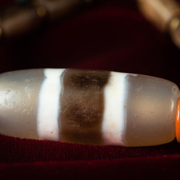 Double-Line Three-Color Medicine Buddha Dzi Bracelet – Collectible Energy and Spiritual Healing