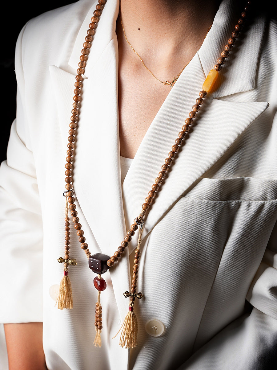 Tibetan Star Moon Bodhi Blessing Mala Bracelet
