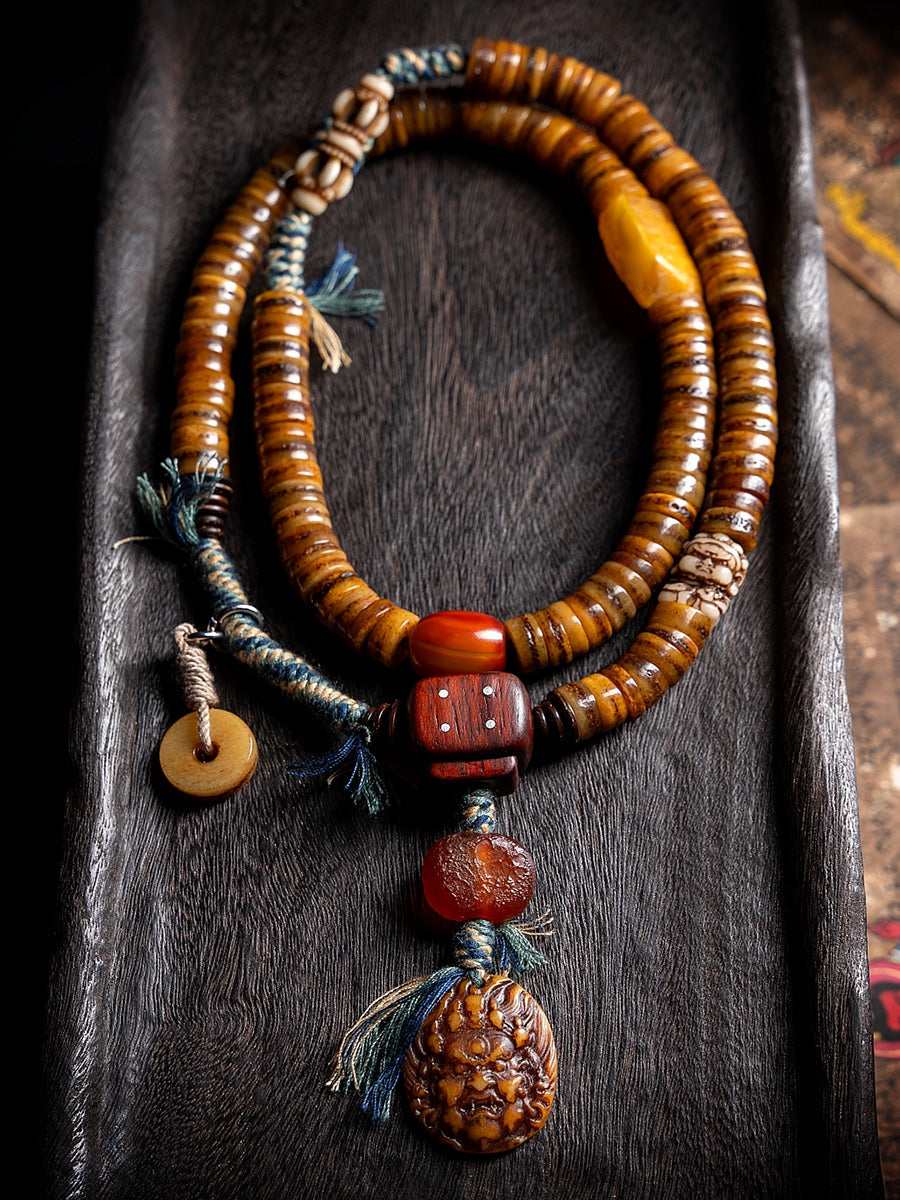 Sacred Yak Bone Mala Blessing Energy Bracelet