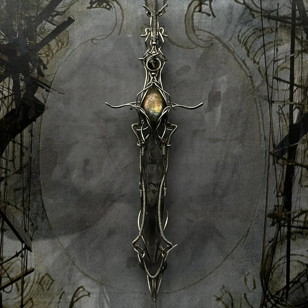 Guardian Blade of Light Clear Quartz Necklace