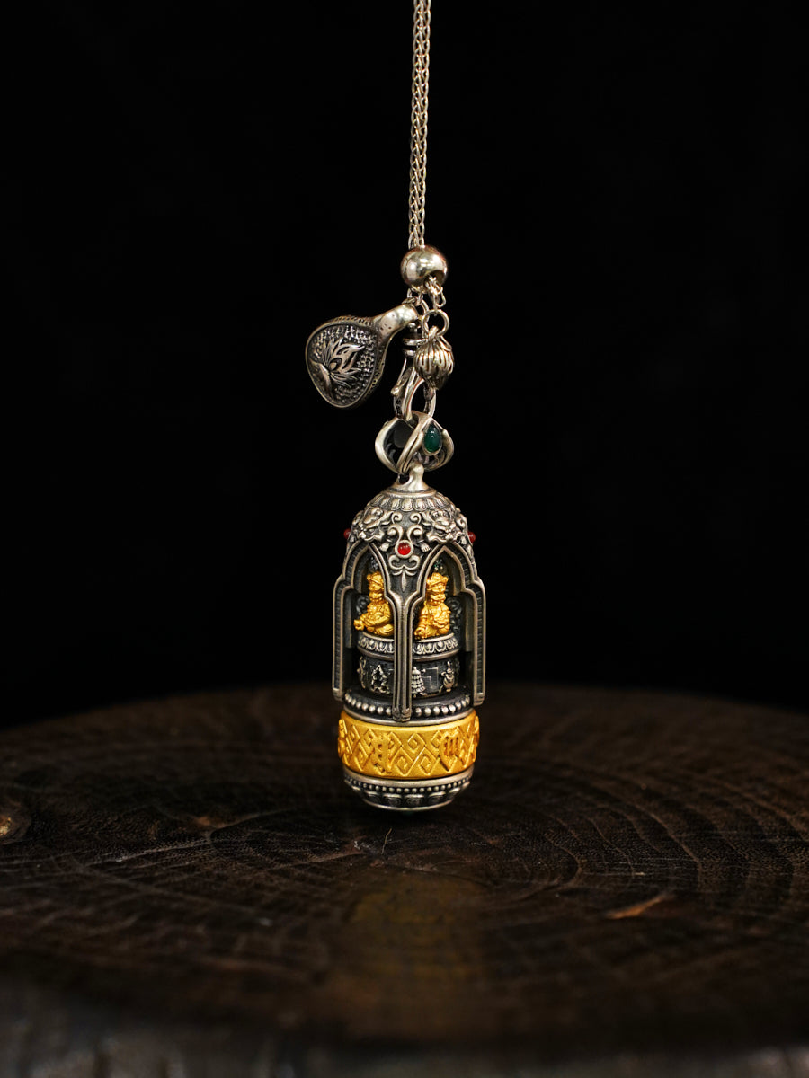 Boundless Fortune Four Direction Jambhala Silver Necklace
