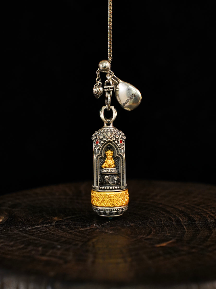 Boundless Fortune Four Direction Jambhala Silver Necklace