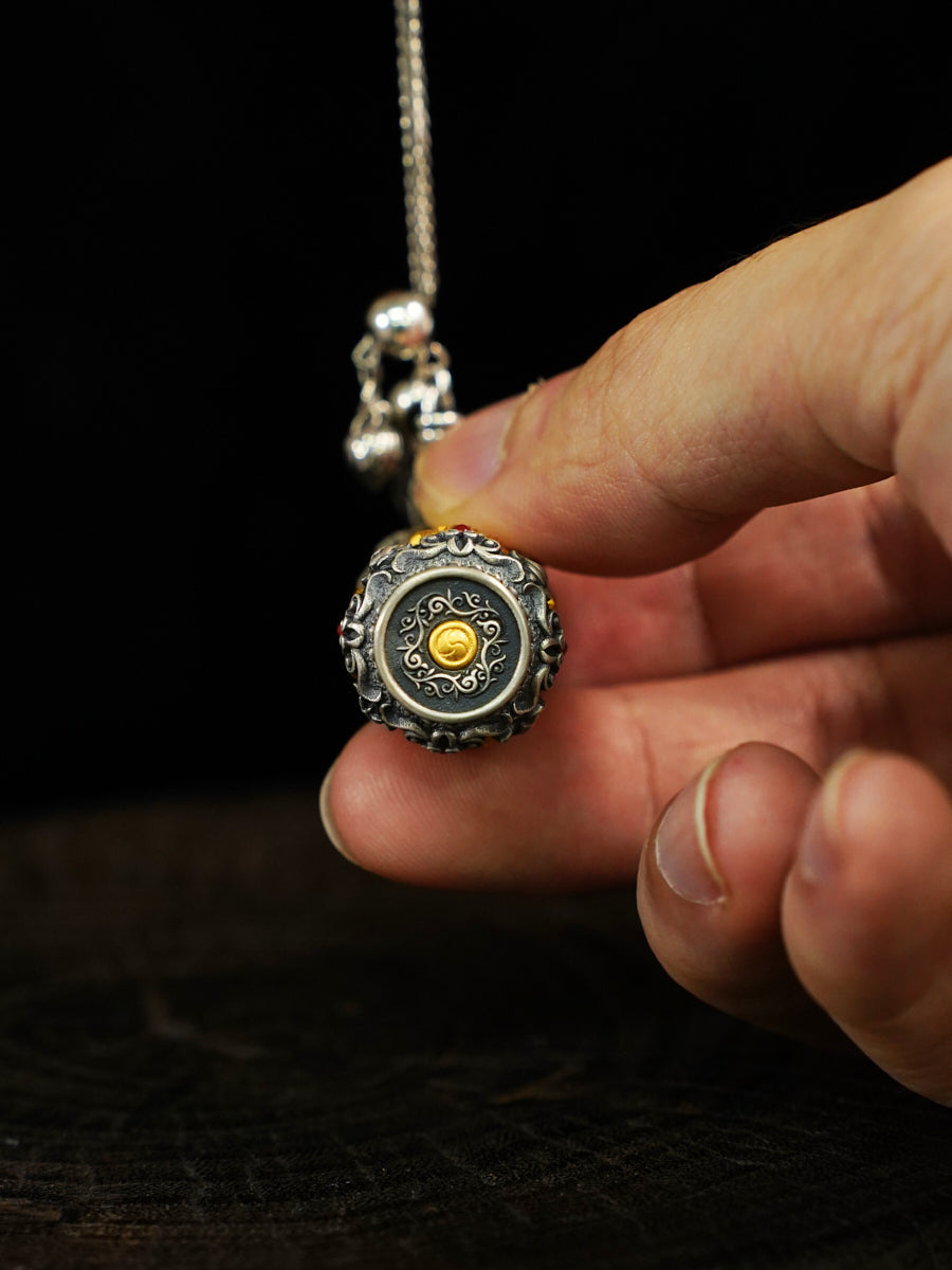 Eternal Harmony Four Direction Buddha Silver Necklace