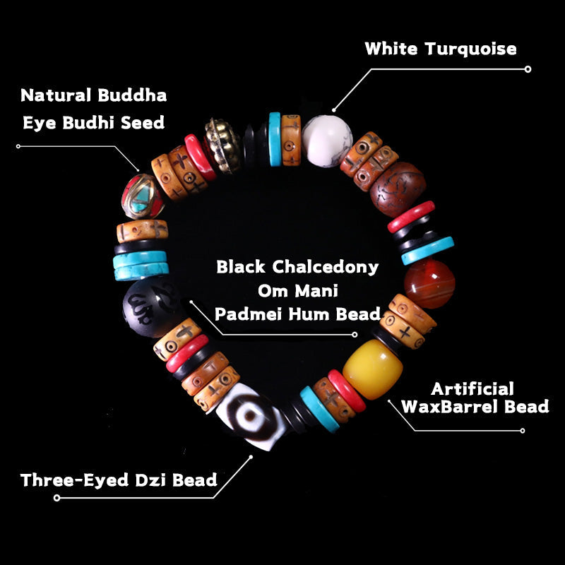 Protective Energy Dzi Tibetan Treasures Bracelet