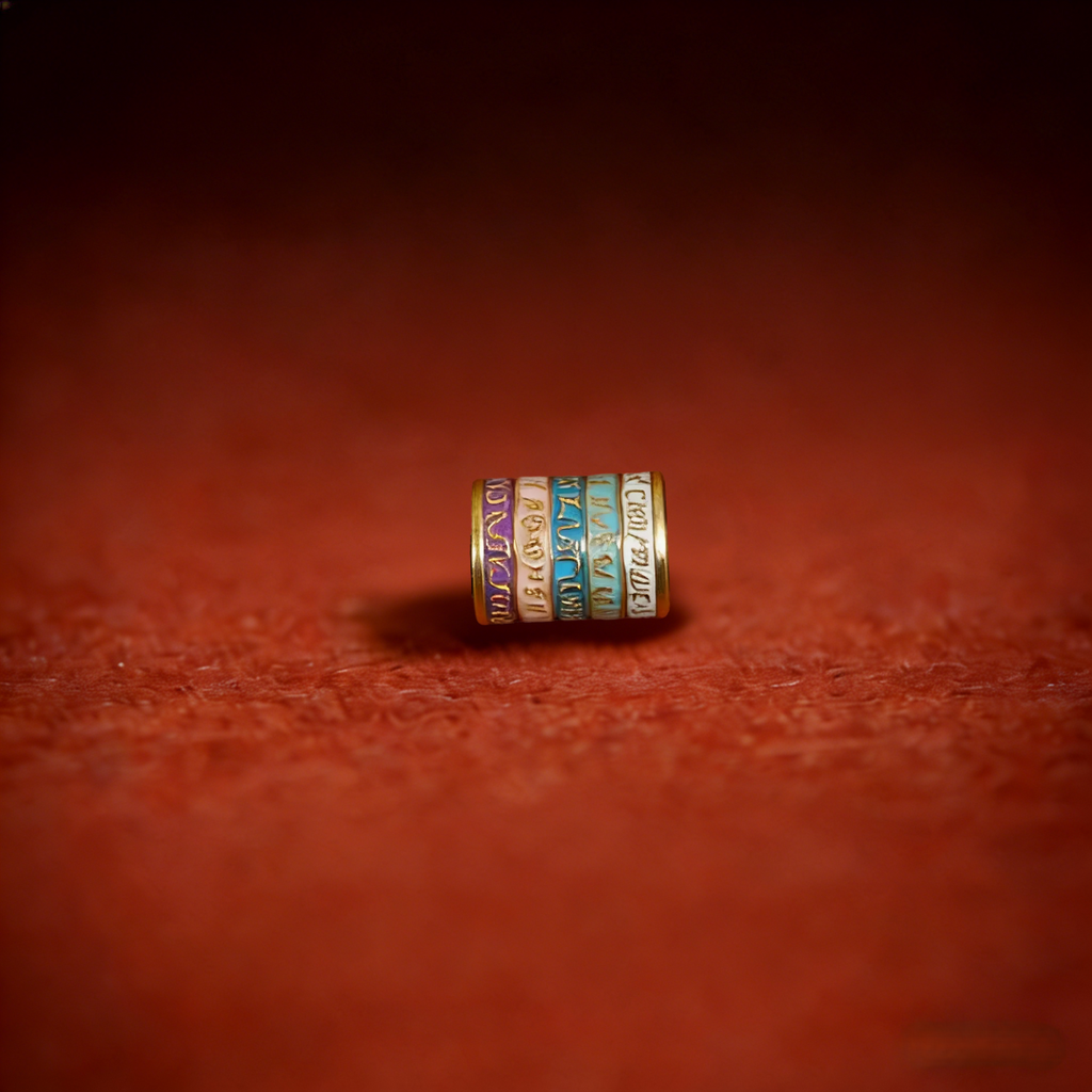 Handwoven Six Syllable Mantra Silver Enamel Bracelet for Love Luck and Eternal Protection