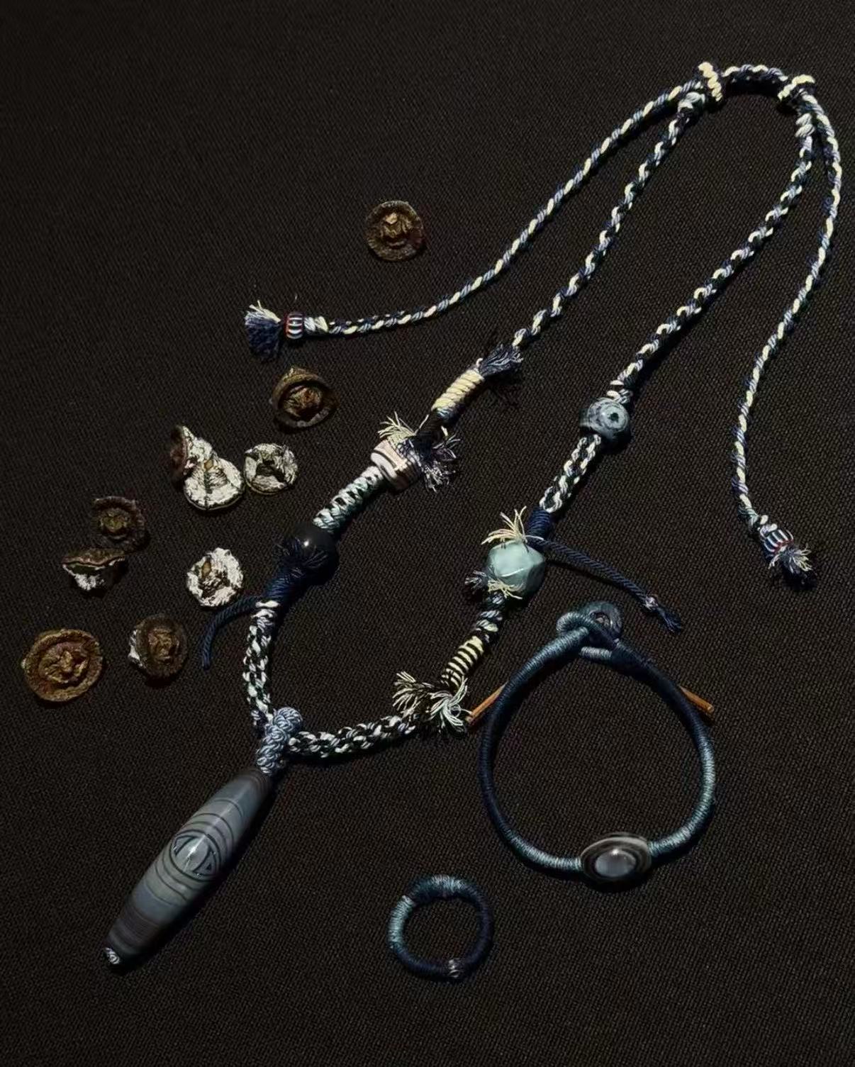 Celestial Calm Tibetan Five-Color Cord Agate Jewelry