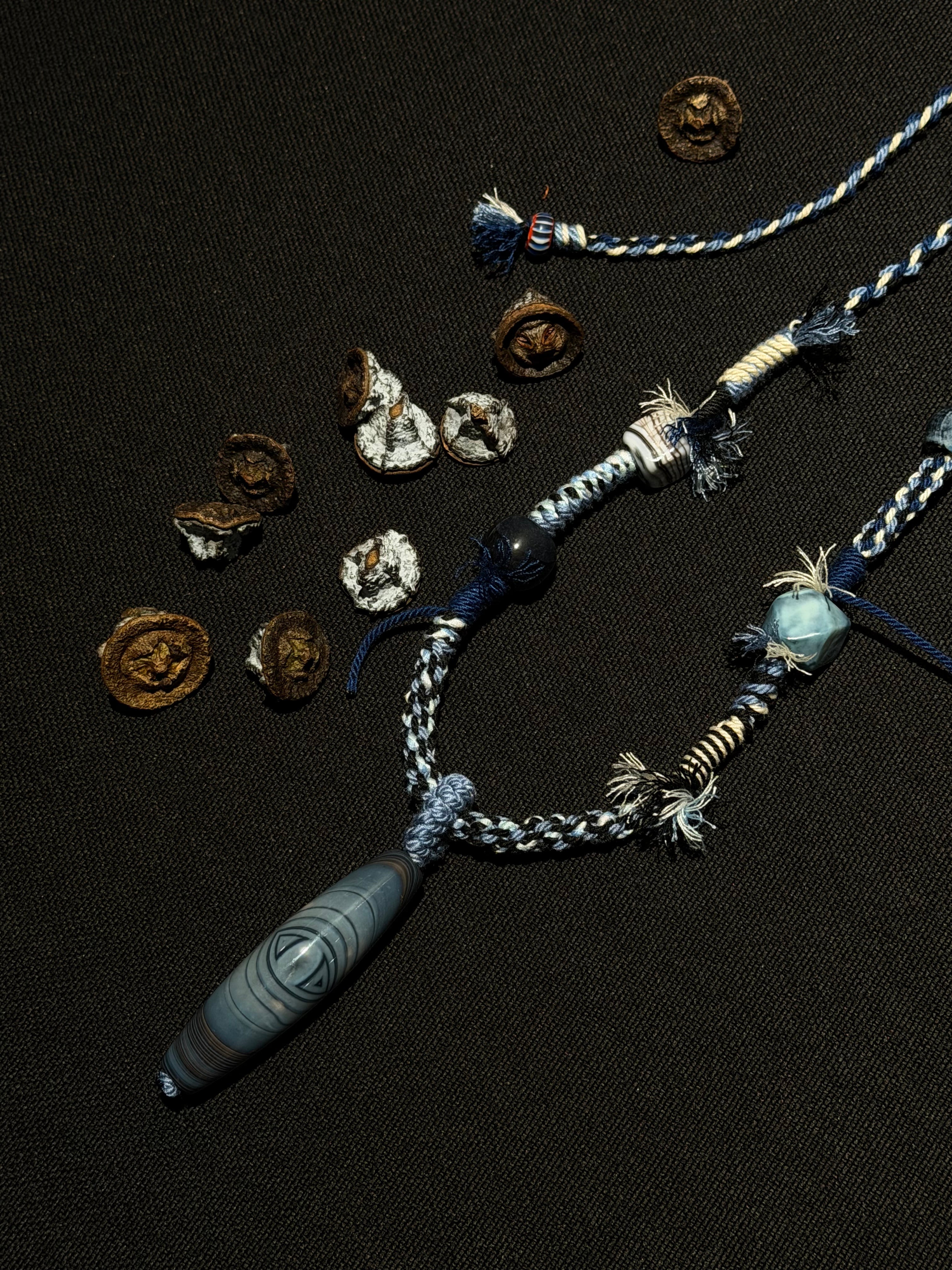 Celestial Calm Tibetan Five-Color Cord Agate Jewelry