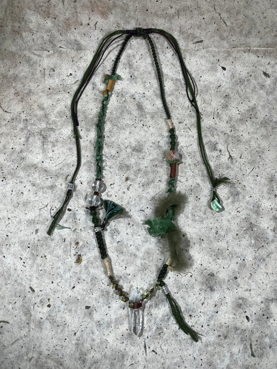 Clear Quartz and Black Rutilated Quartz Tibetan Necklace – Light, Protection and Inner Balance