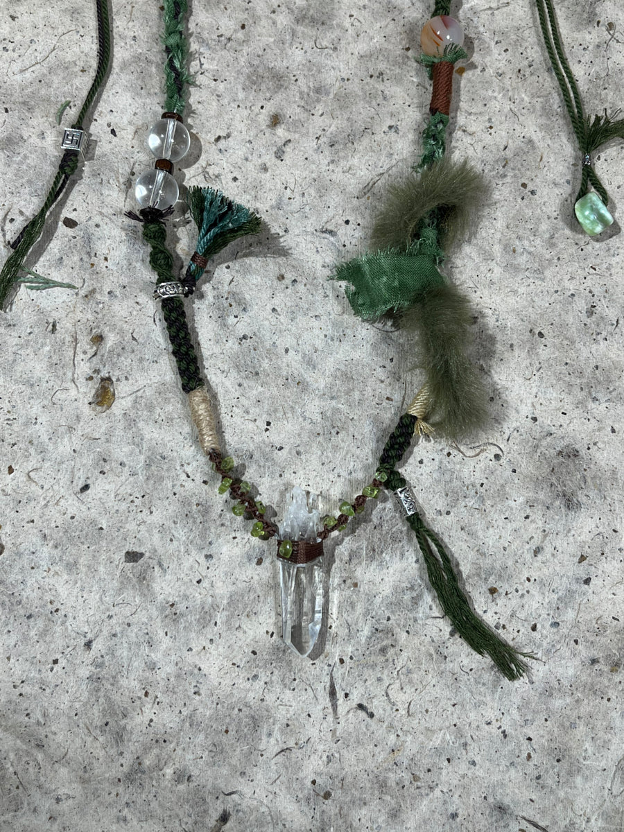 Clear Quartz and Black Rutilated Quartz Tibetan Necklace – Light, Protection and Inner Balance