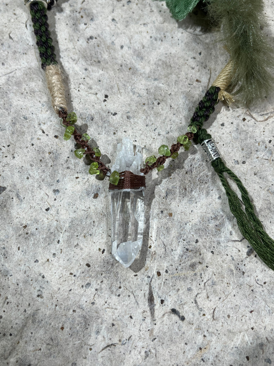 Clear Quartz and Black Rutilated Quartz Tibetan Necklace – Light, Protection and Inner Balance