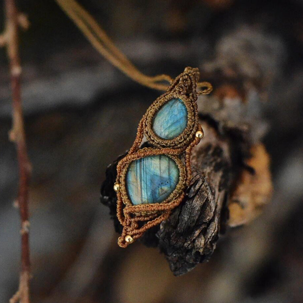 Healing Through Reflection Labradorite Wax Rope Necklace