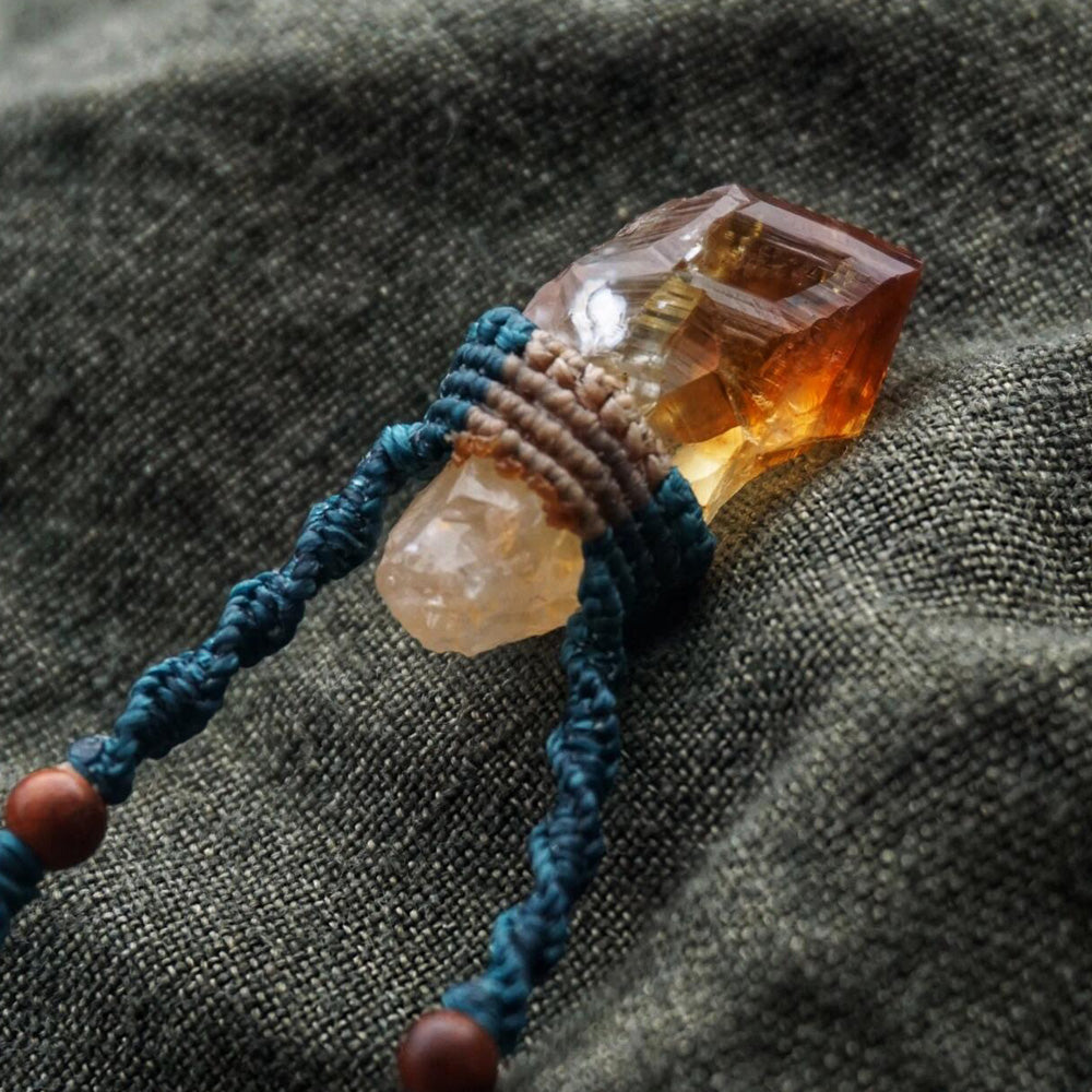 Integrated Wealth Merge Citrine Crystal Necklace