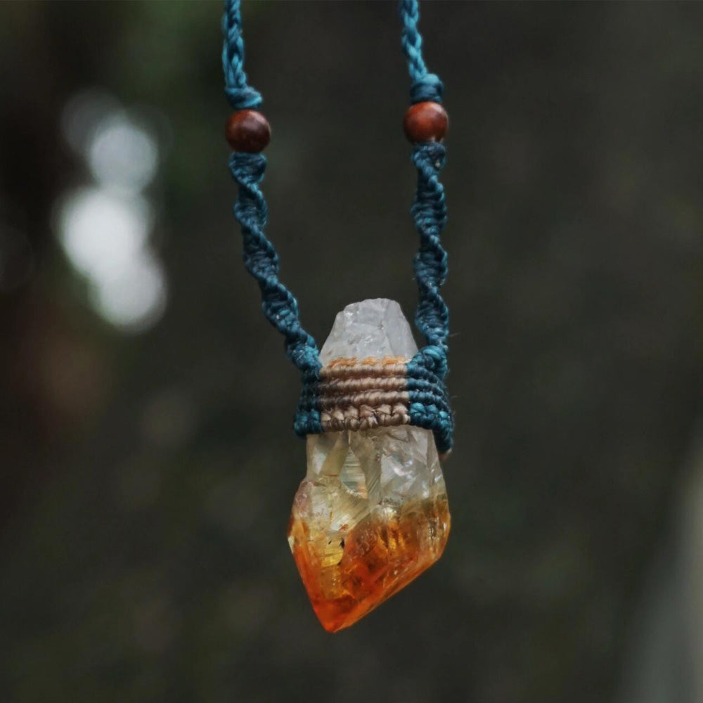 Integrated Wealth Merge Citrine Crystal Necklace