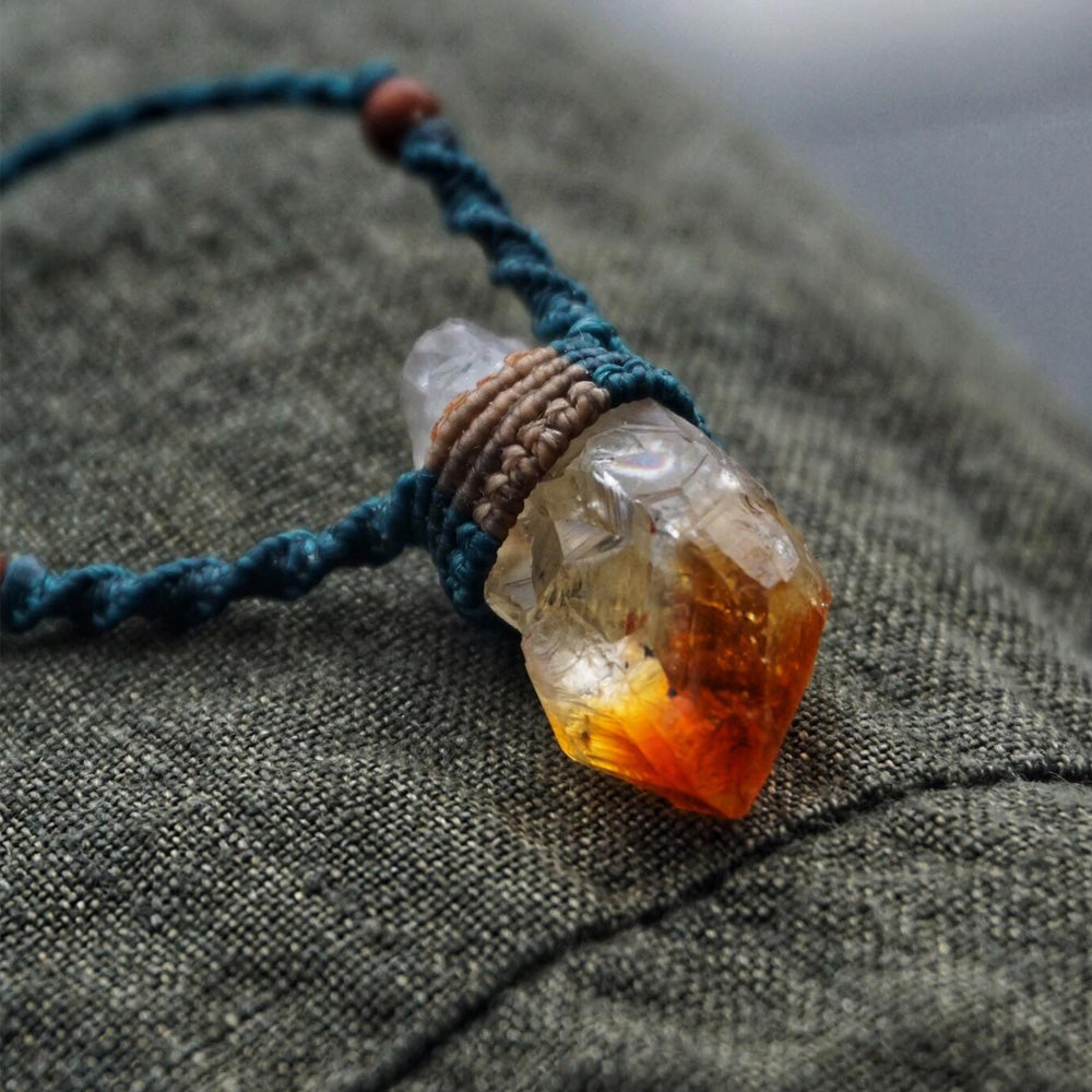 Integrated Wealth Merge Citrine Crystal Necklace