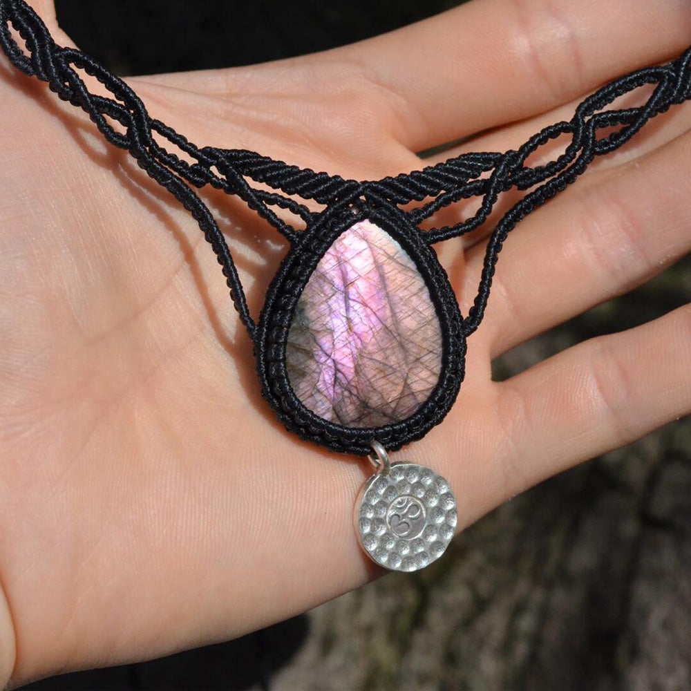 Healing Through Reflection Labradorite Wax Rope Necklace