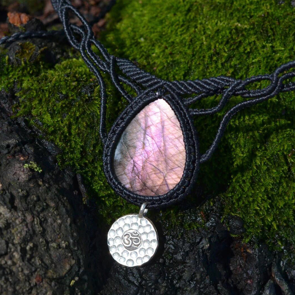 Healing Through Reflection Labradorite Wax Rope Necklace