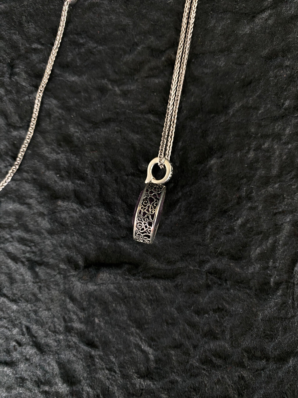 Sterling Silver & Amethyst Wealth Goddess Zakirum Necklace