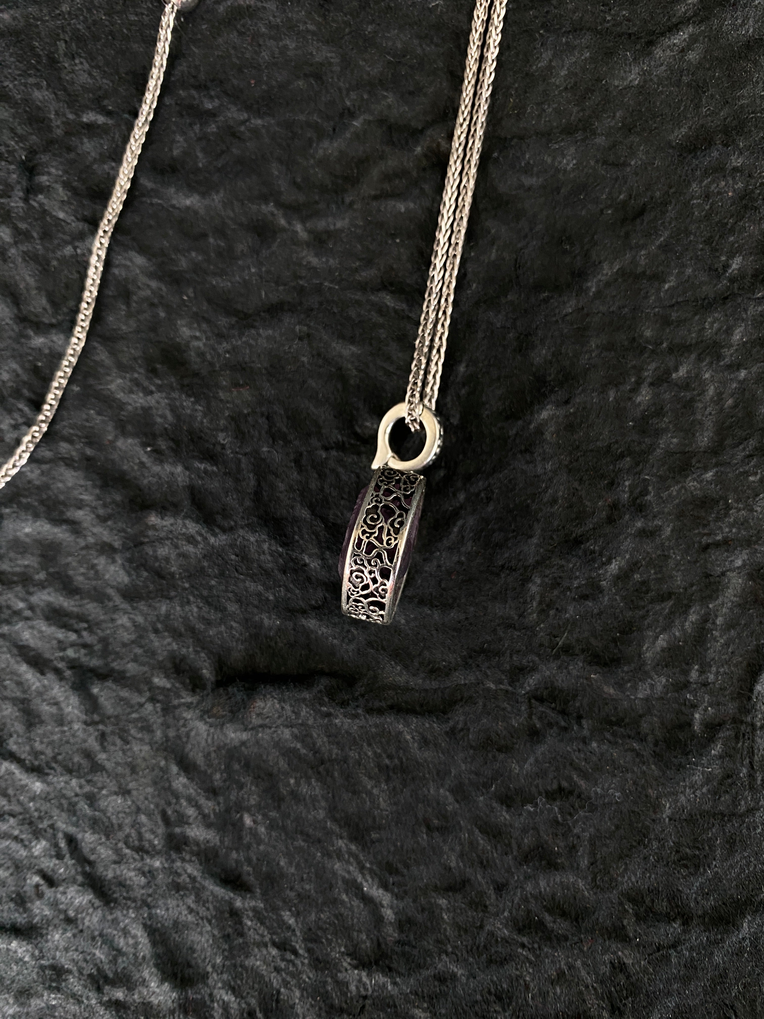 Sterling Silver & Amethyst Wealth Goddess Zakirum Necklace