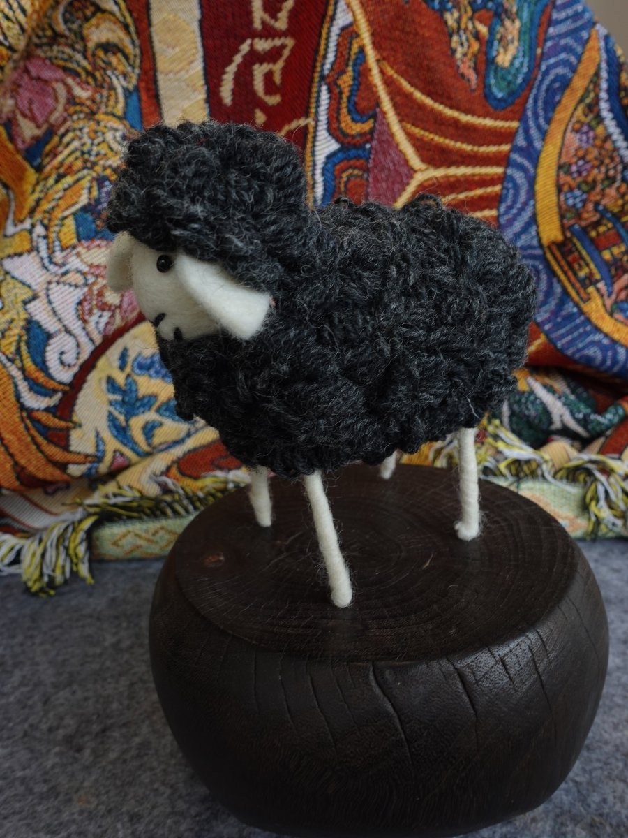 Charming Yak Wool Felted Sheep Figurine
