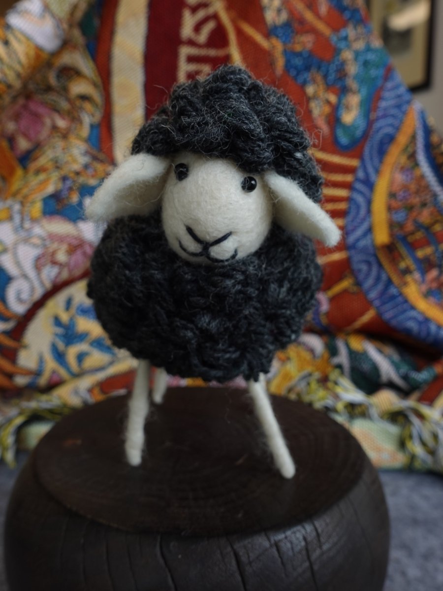 Charming Yak Wool Felted Sheep Figurine