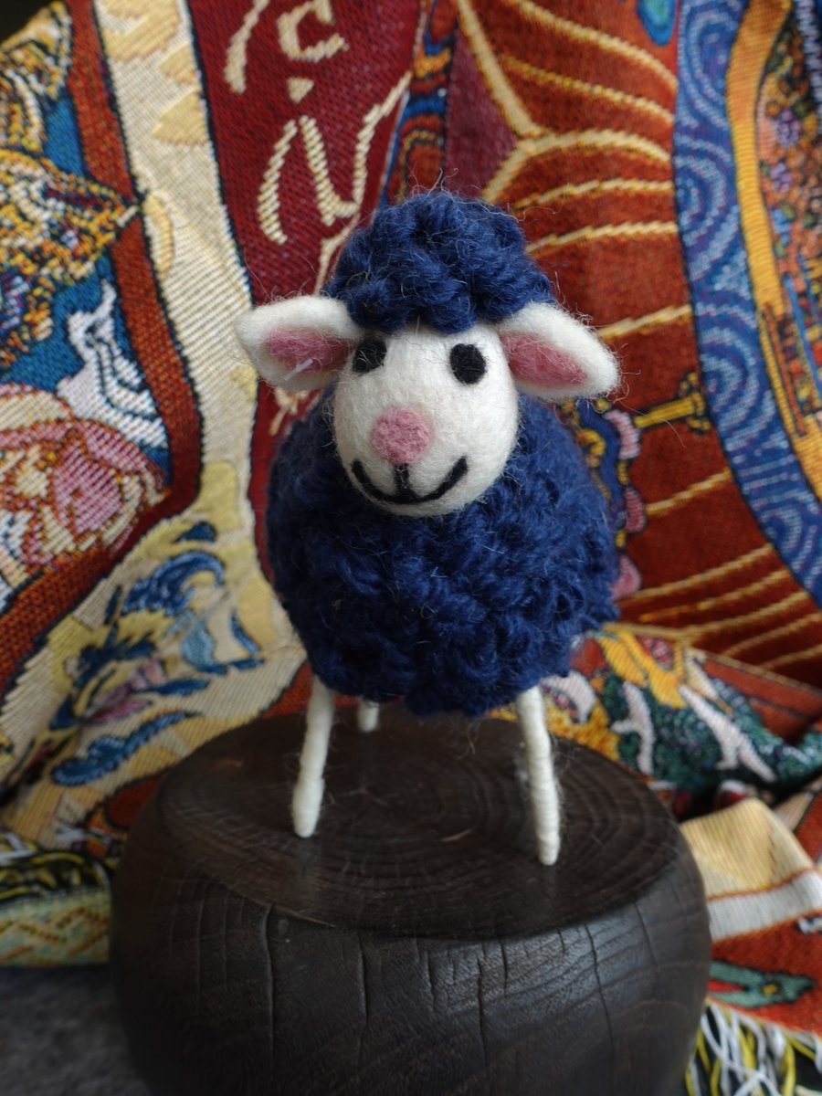 Charming Yak Wool Felted Sheep Figurine