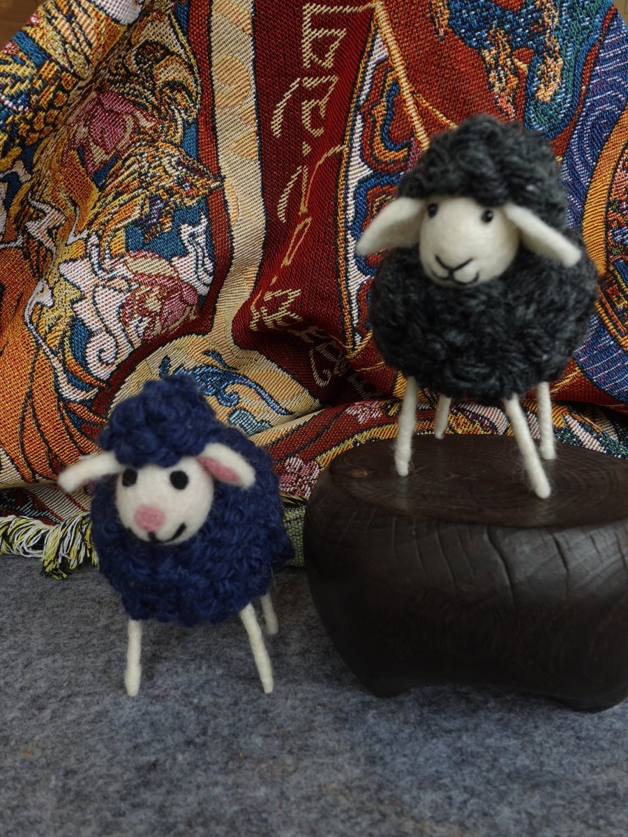 Charming Yak Wool Felted Sheep Figurine