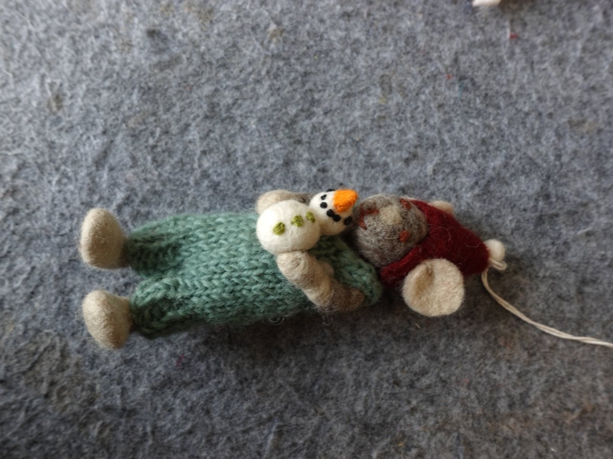 Cozy Handcrafted Yak Wool Mouse Figurines