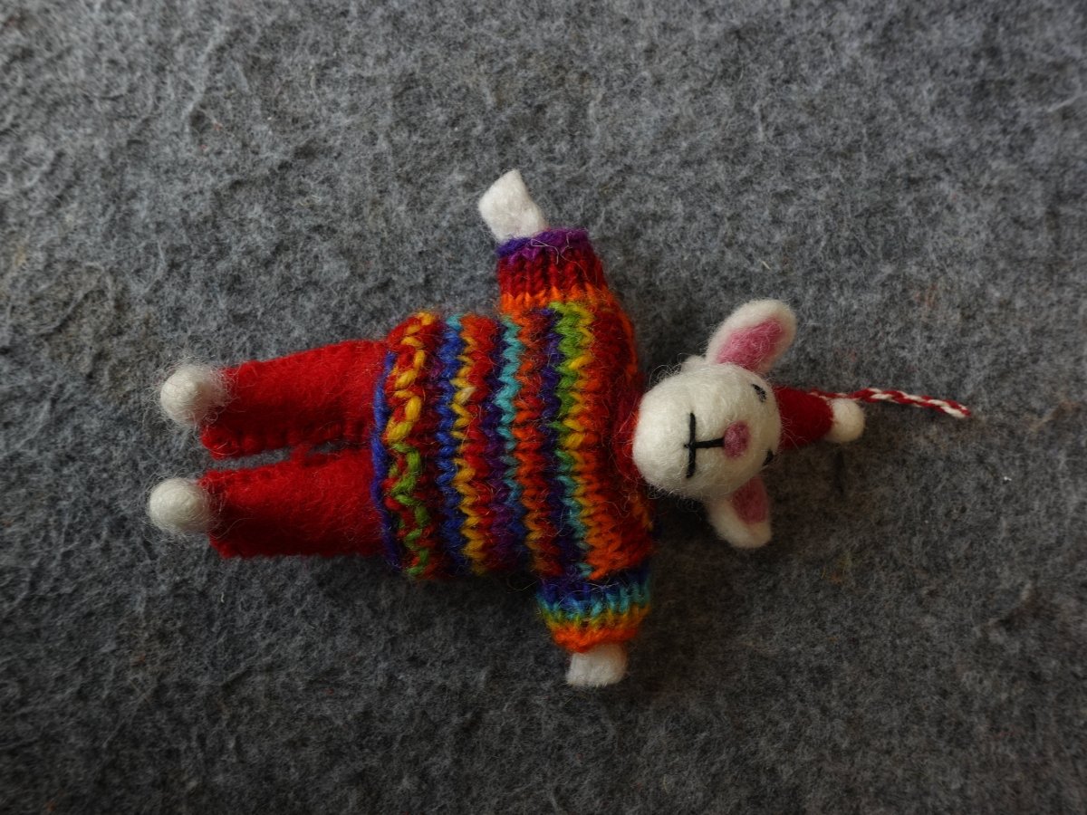 Cozy Handcrafted Yak Wool Mouse Figurines