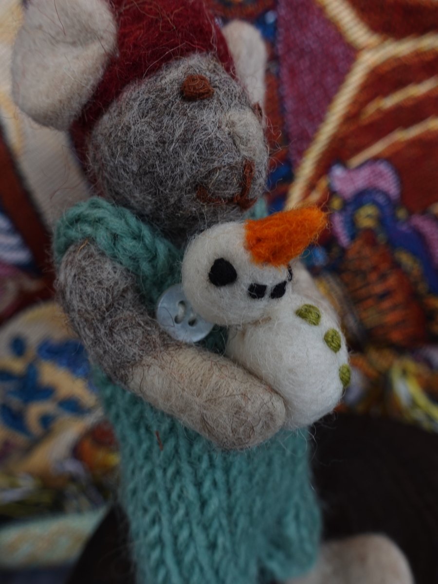 Cozy Handcrafted Yak Wool Mouse Figurines