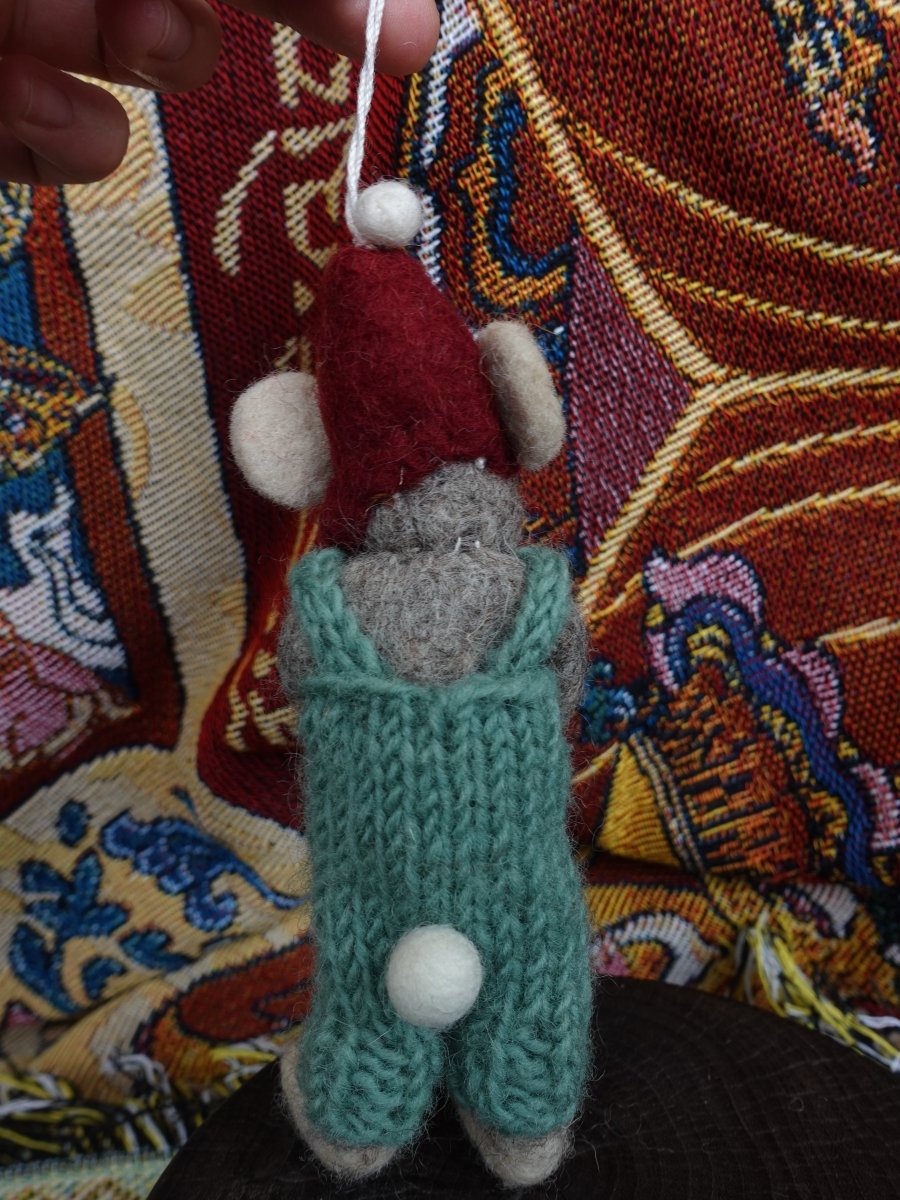 Cozy Handcrafted Yak Wool Mouse Figurines