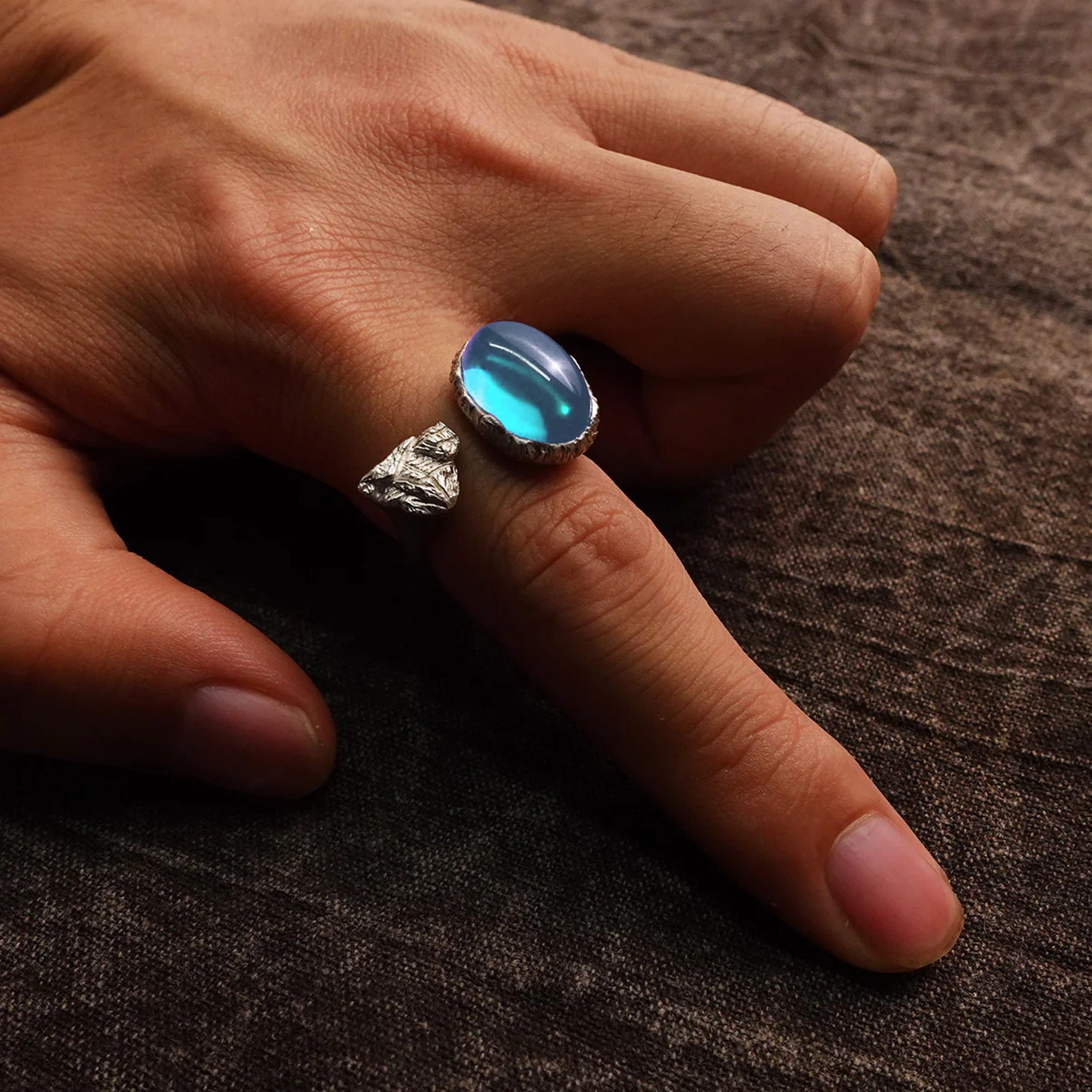 KAILASH ENERGY Chakra Awakening Ring Seven Chakra Gemstone Sterling Silver Adjustable