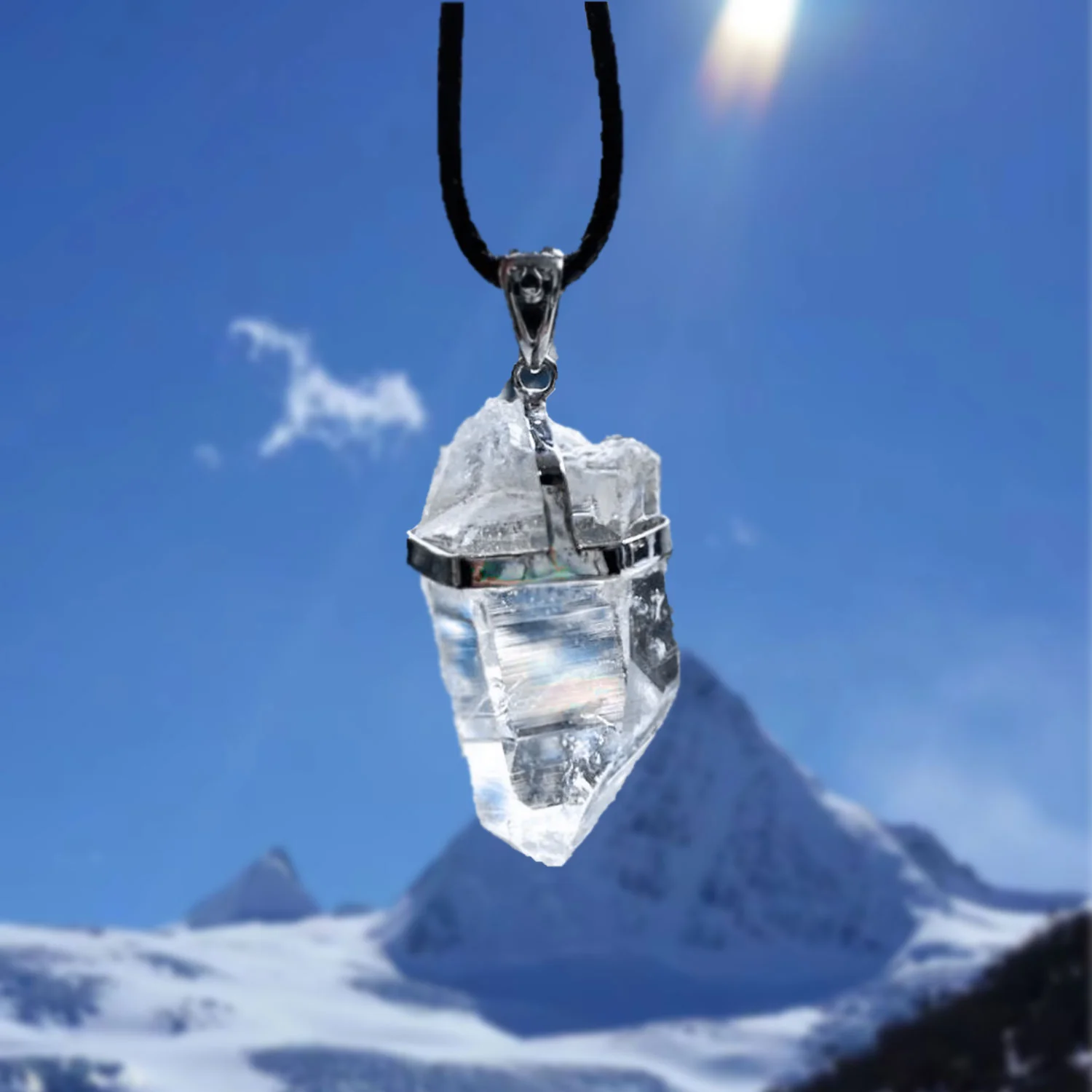 Healing Breath of Life Clear Quartz Sterling Silver Necklace