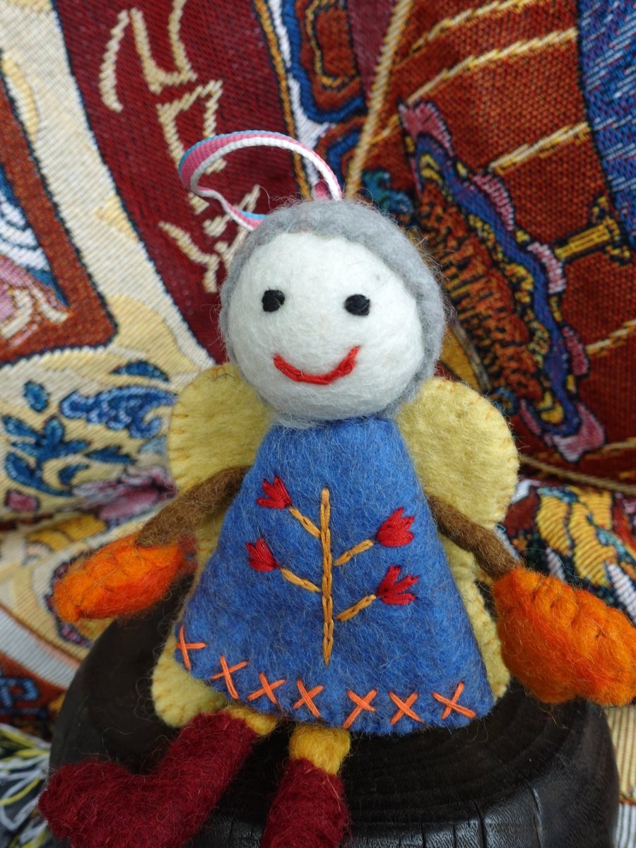 Handcrafted Yak Wool Angel Doll - Whimsical Charm and Handcrafted Perfection