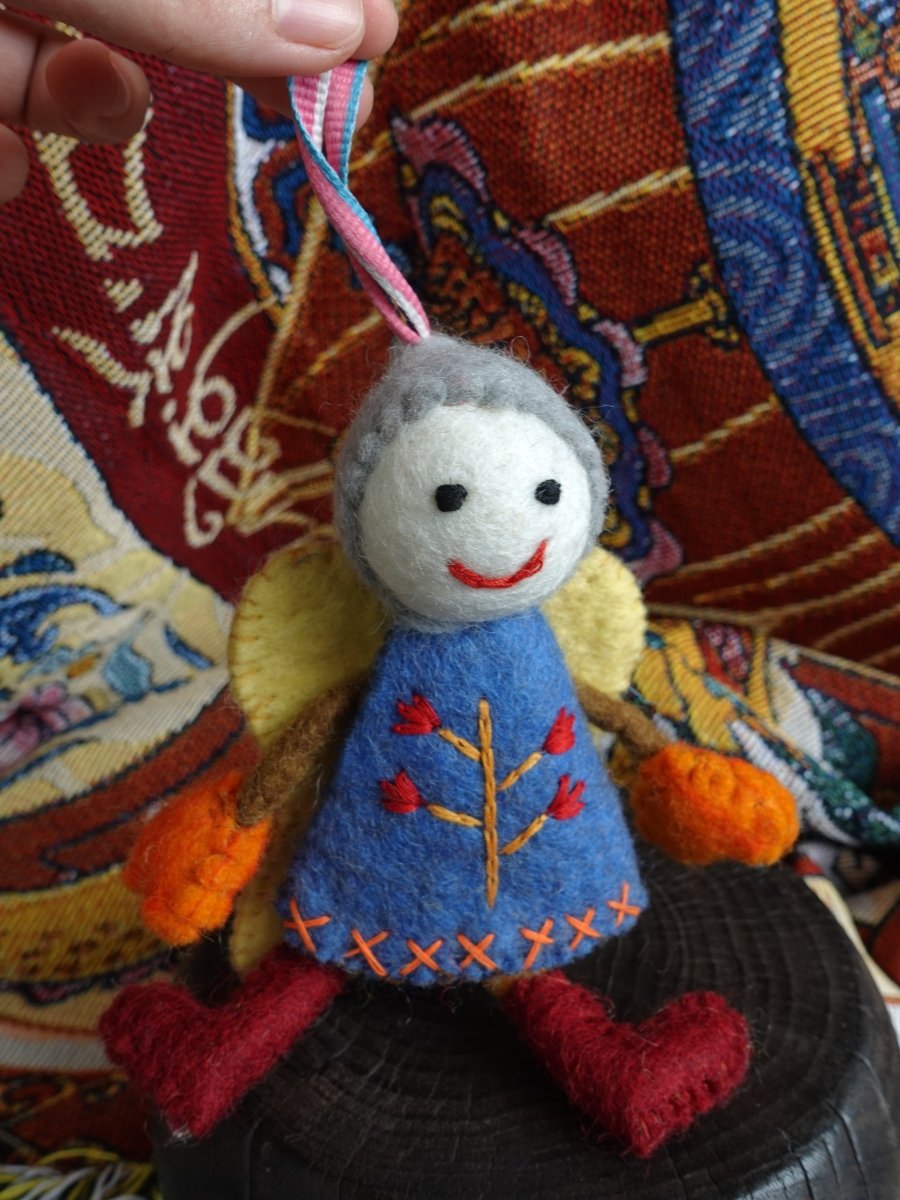 Handcrafted Yak Wool Angel Doll - Whimsical Charm and Handcrafted Perfection