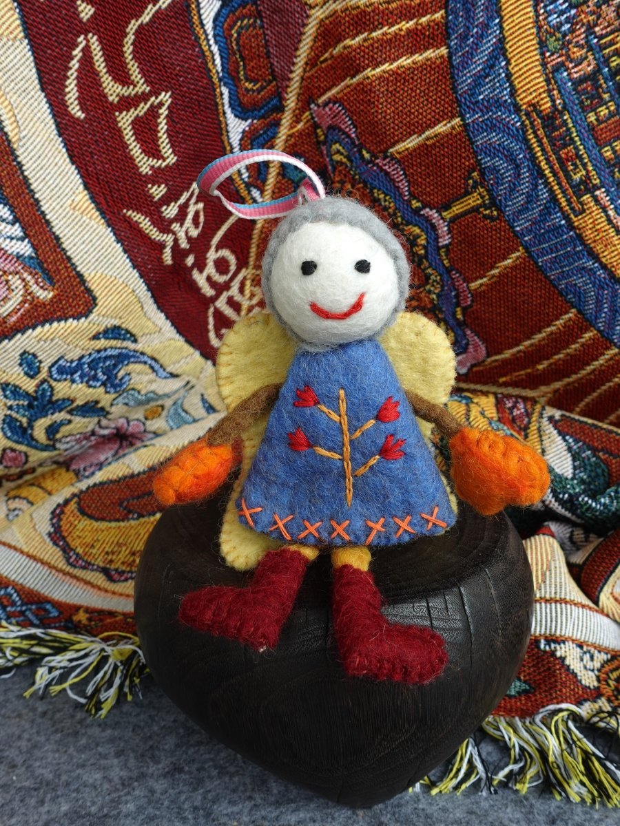 Handcrafted Yak Wool Angel Doll - Whimsical Charm and Handcrafted Perfection