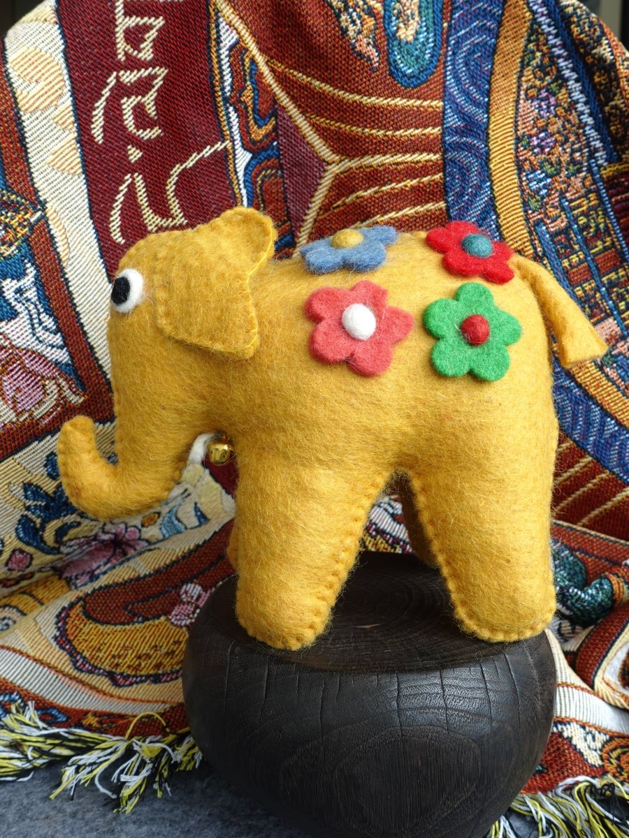 Handcrafted Yak Wool Elephant Figurine