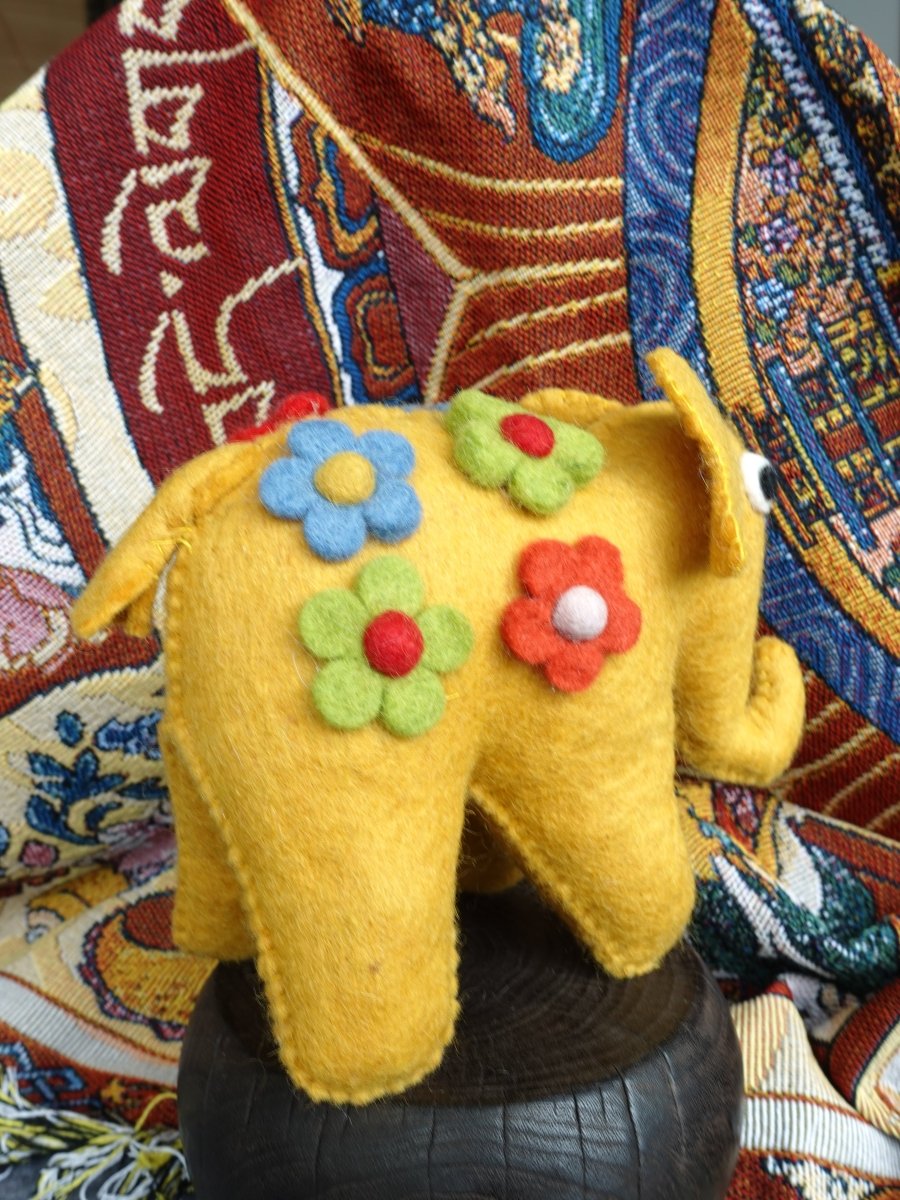 Handcrafted Yak Wool Elephant Figurine