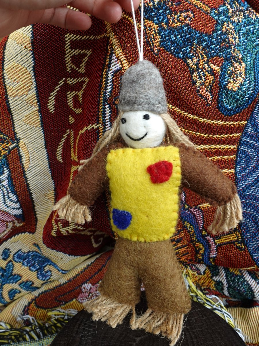 Handcrafted Yak Wool Felted Doll – A Whimsical Display of Craftsmanship and Charm
