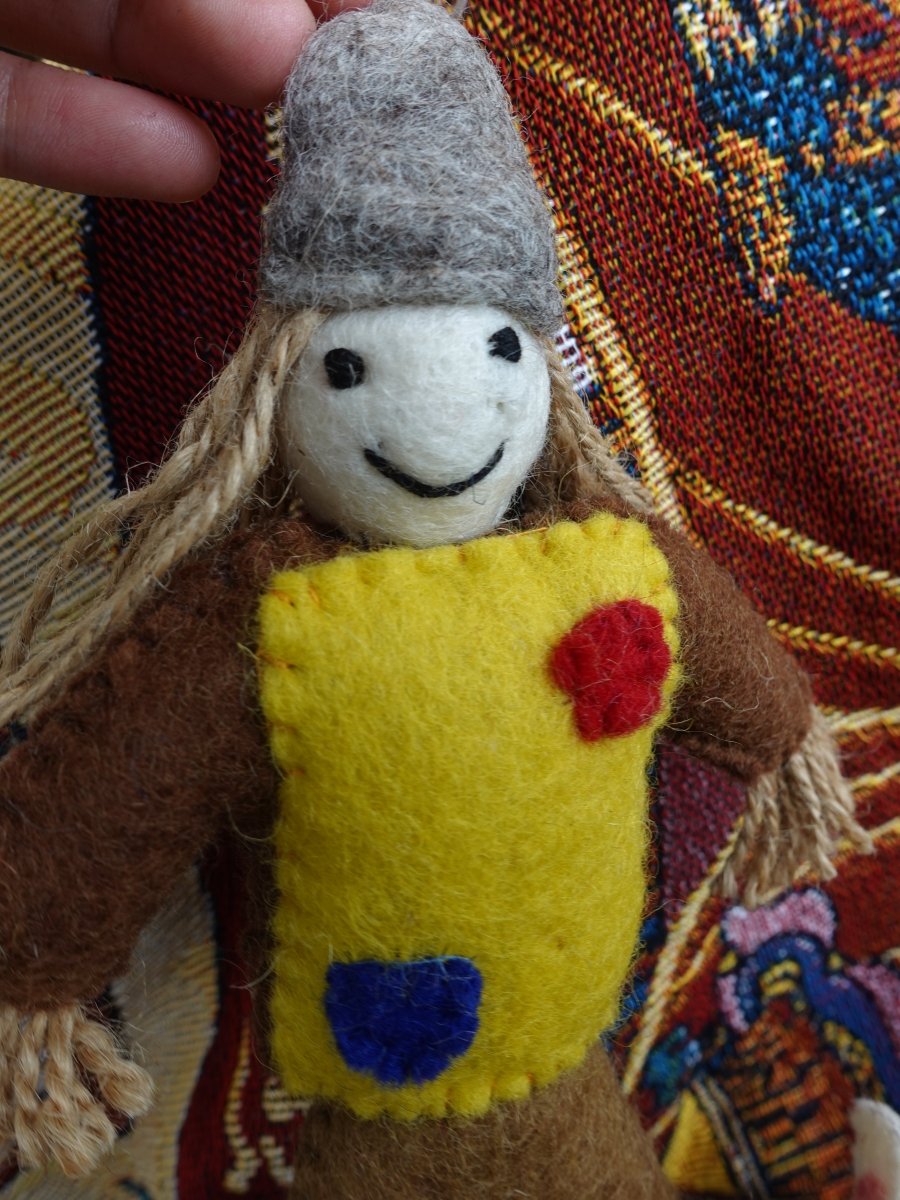 Handcrafted Yak Wool Felted Doll – A Whimsical Display of Craftsmanship and Charm