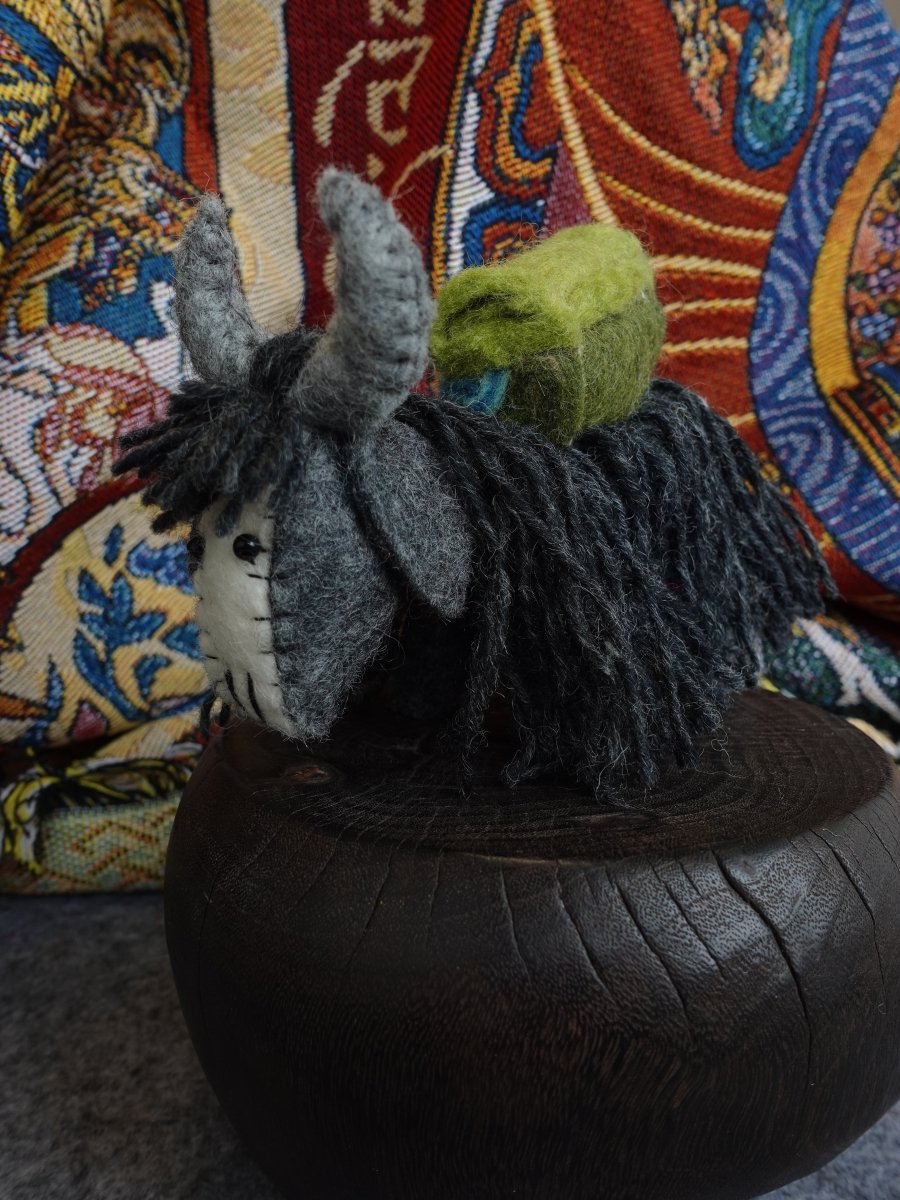 Handcrafted Yak Wool Felted Yeti Figurine