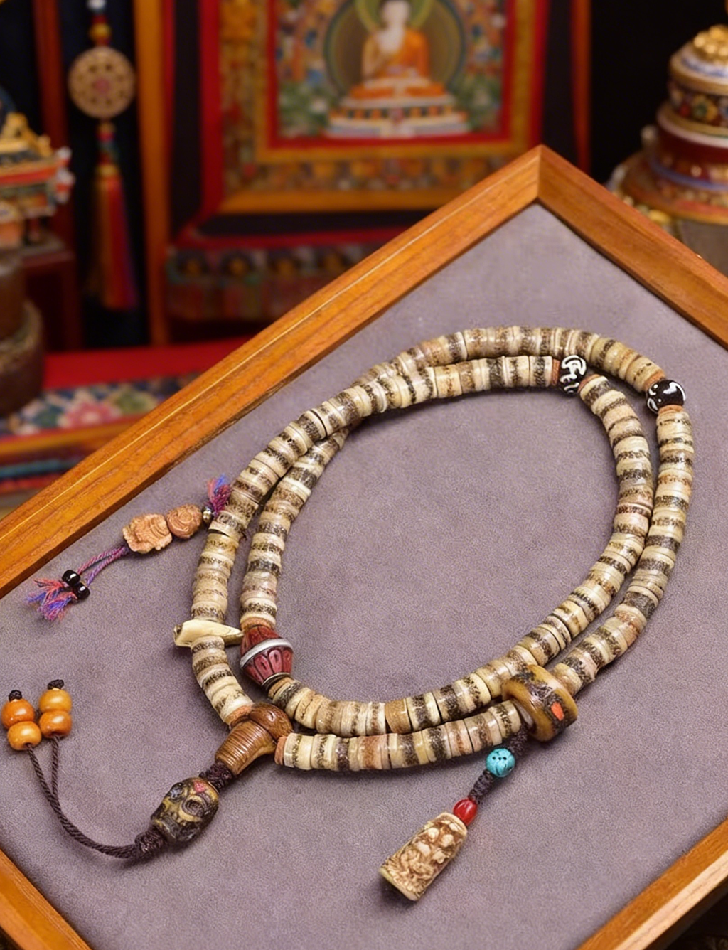 Charnel Ground Ancient Bone Tsa Tsa Mala Bracelet