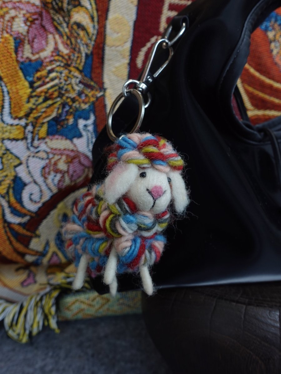 Rainbow Wool Sheep Ornament