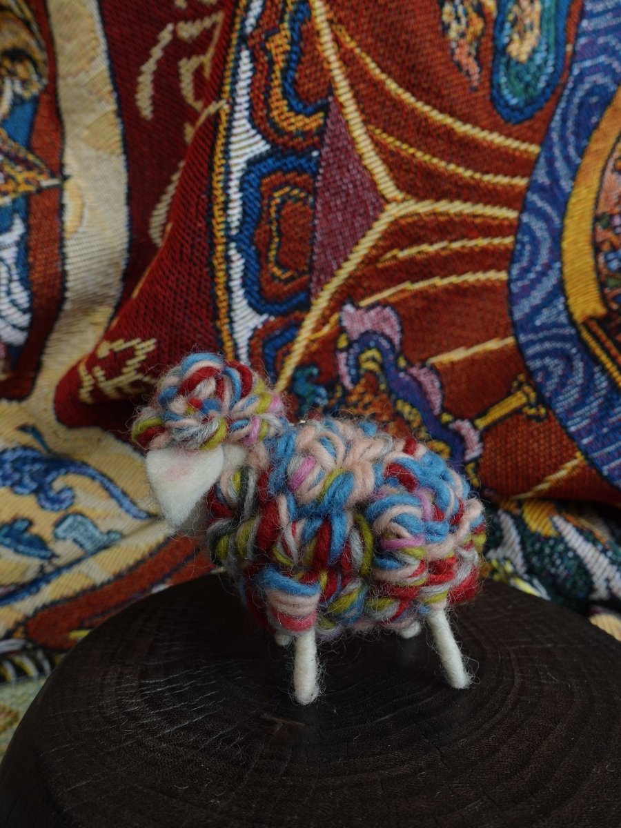 Rainbow Wool Sheep Ornament