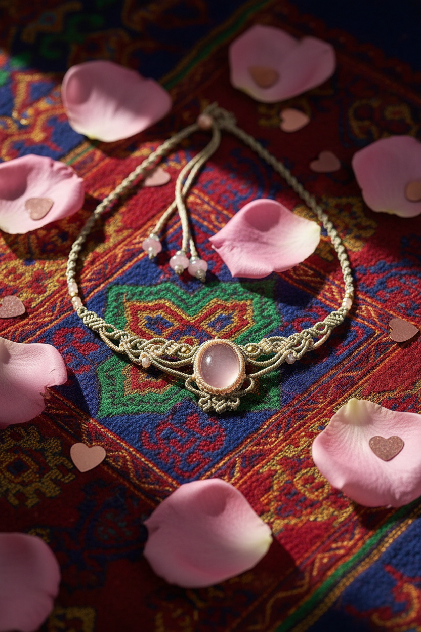 Tender Bloom Rose Quartz Collarbone Necklace