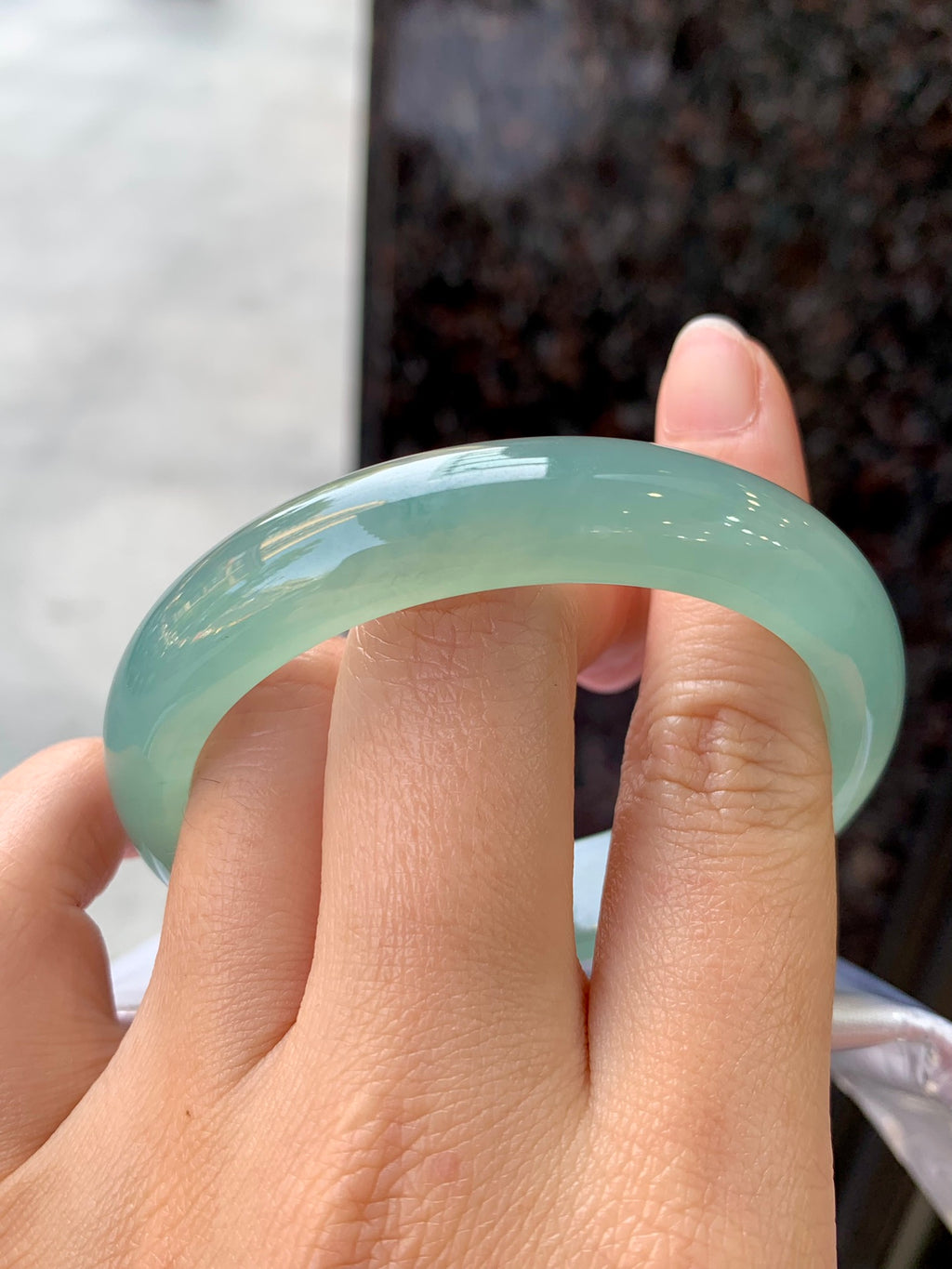 52.3-46.5-12.1-7.5 Ice-clear Imperial Concubine jade bangle