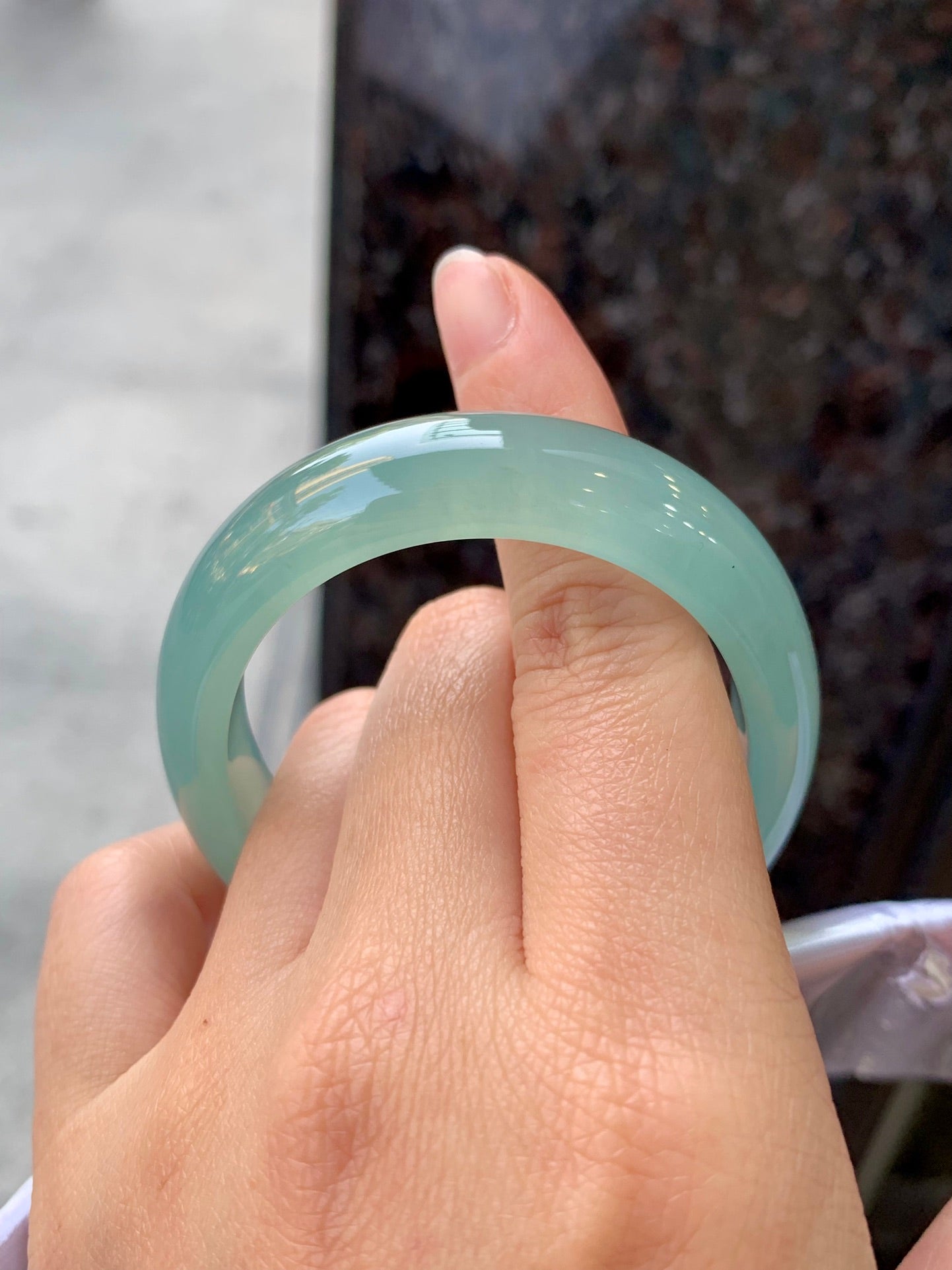 52.3-46.5-12.1-7.5 Ice-clear Imperial Concubine jade bangle